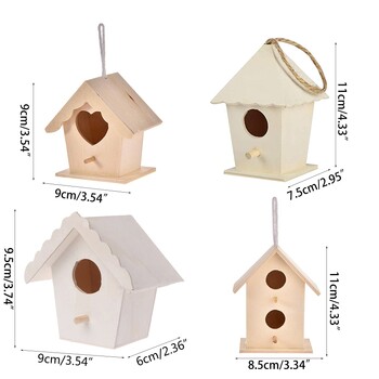 Bluebirds House από μασίφ ξύλο Birdhouse κρεμαστή Ωραία φωλιά πουλιών σχεδιασμένη με εισόδους και κούρνιες για μικρά πουλιά