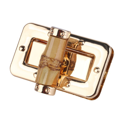 Senovinis stačiakampis metalinis bambuko krepšio užsegimas, pasukamas užraktas, skirtas „pasidaryk pats“ rankinei.