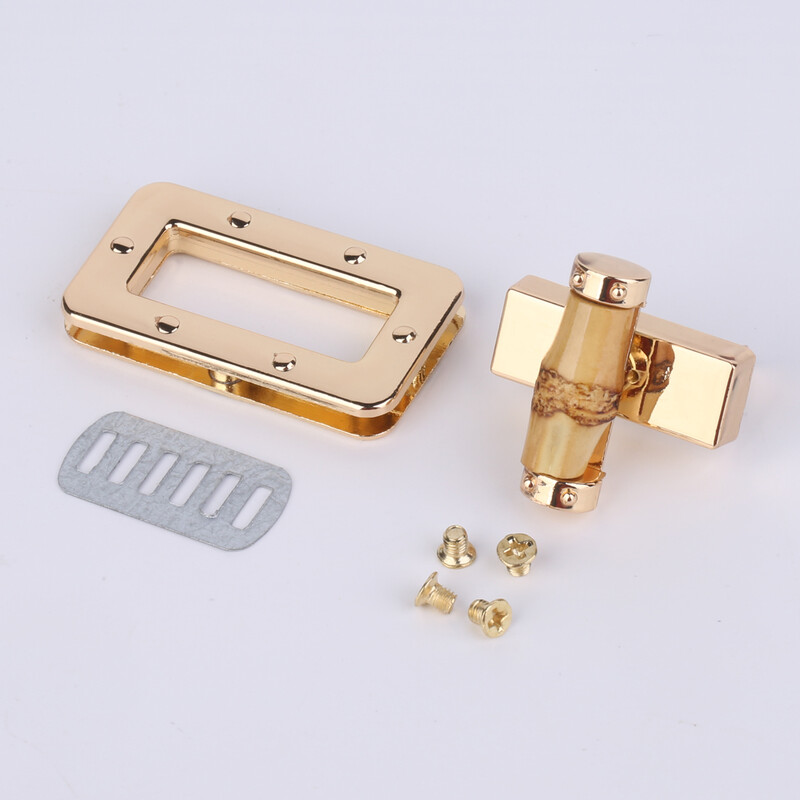 Senovinis stačiakampis metalinis bambuko krepšio užsegimas, pasukamas užraktas, skirtas „pasidaryk pats“ rankinei.