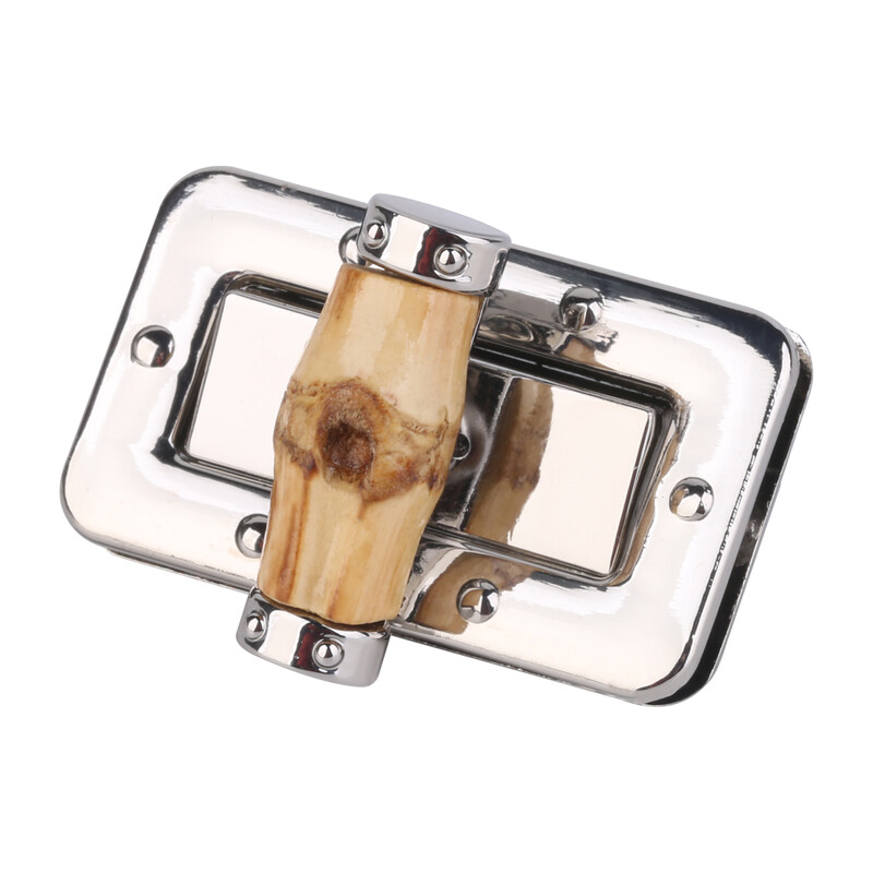 Senovinis stačiakampis metalinis bambuko krepšio užsegimas, pasukamas užraktas, skirtas „pasidaryk pats“ rankinei.