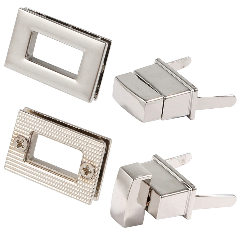 2,6 cm-es fém négyzet alakú táska, forgatható zár, csavaros zár, bőr kézműves női táska kézitáska válltáska pénztárca barkács kiegészítők