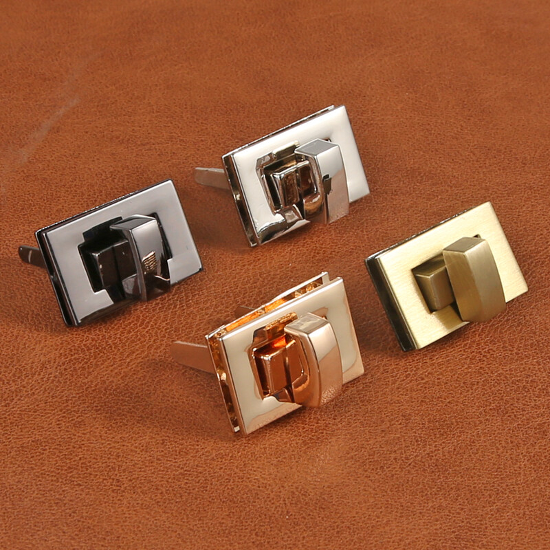 2,6 cm-es fém négyzet alakú táska, forgatható zár, csavaros zár, bőr kézműves női táska kézitáska válltáska pénztárca barkács kiegészítők