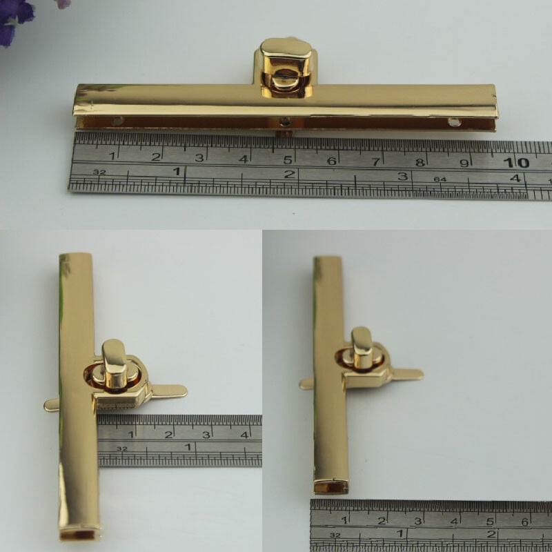 Dlhá 9,8 cm zliatina, módna spona, otočný zámok, otočný zámok pre dámsku kabelku, remeselnú tašku, náhradnú peňaženku, ručne vyrobenú tašku.
