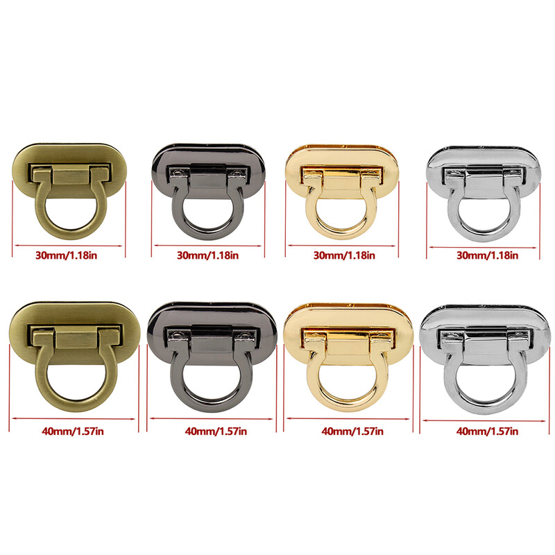 3CM 4CM Nová kovová spona Otočný zámok Twist Lock pre DIY kabelku Remeselnú tašku Kabelka Hardware Fold Stuck Príslušenstvo