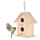 Fából készült madárházfészek kézzel készített környezetbarát madárfészek ketrec kültéri madárház kerti udvar függő dekoráció kézműves szállítás