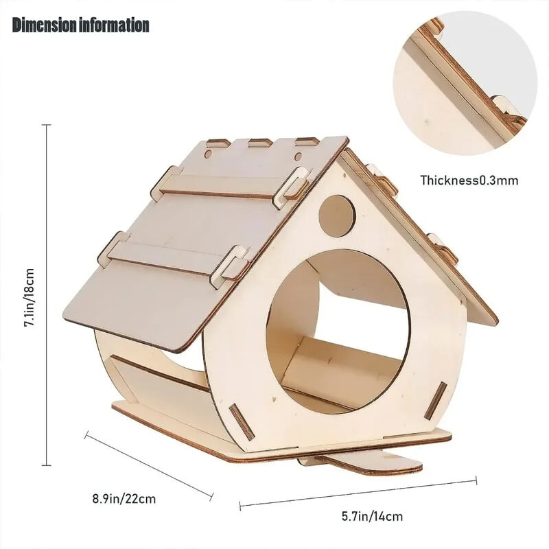 Závesné drevené kŕmidlá pre vtáky Voliéra DIY zostavené vonkajšie záhradné dekoratívne kŕmidlá Klietka pre vtáky Búdka pre vtáky