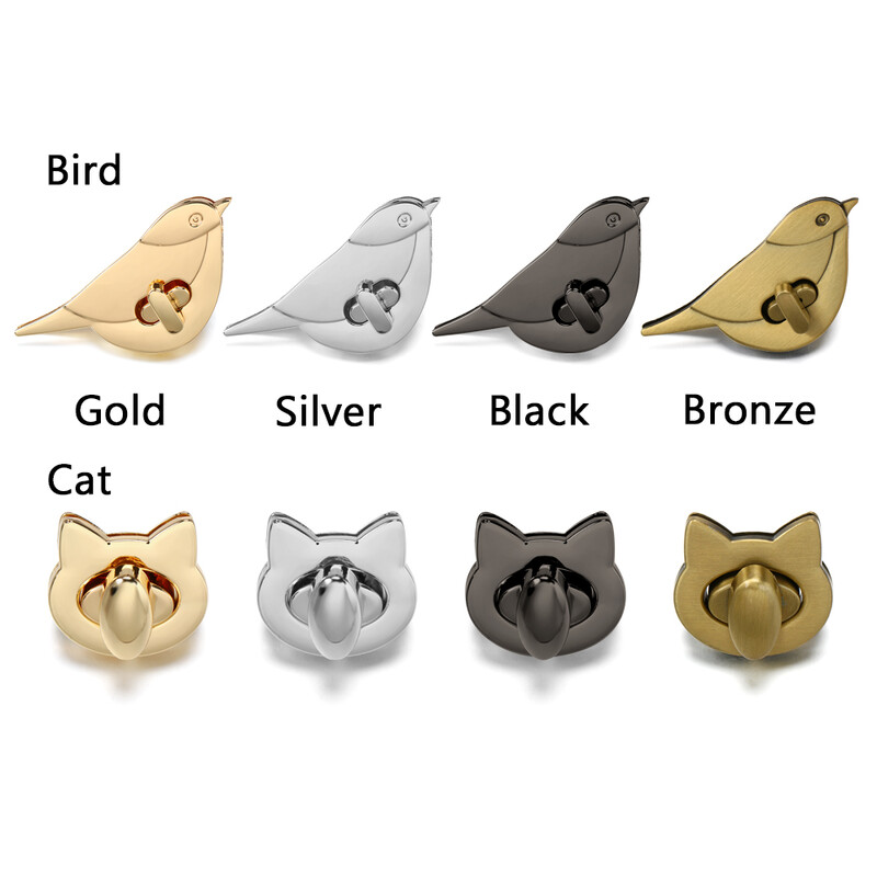 Metalinis krepšys, pasukamas užraktas, skirtas „pasidaryk pats“ dekorui, odai amatai, mielos katės/paukščių užsegimo spynos Rankinės Pečių krepšiai Aparatūros puošybos priedai