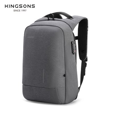 Kingsons batoh s ochranou proti krádeži pre mužov a ženy, školská taška, batoh na notebook 15,6/17,3 palca, mužská cestovná taška Mochila
