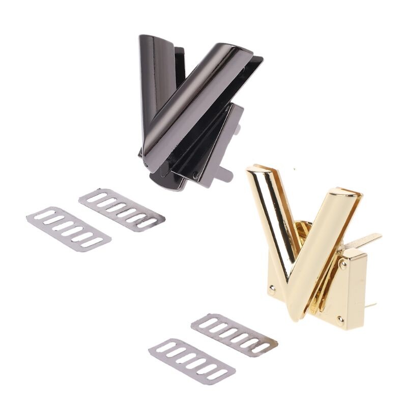 Închizătoare în formă de V Încuietori rotativi Feronerie metalică de blocare prin răsucire pentru geanta de umăr