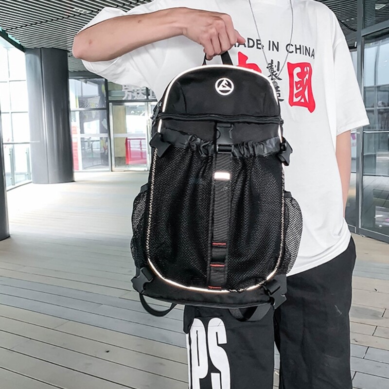 Rucsac portabil cu șnur de baschet Geantă din plasă, cu rucsac de buzunar pentru ceainic Sporturi în aer liber Sală de sport de călătorie Yoga