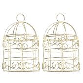 2 KOM. Kavez za ptice Kavez za papige Dekoracija kaveza za hranilicu Kavez visi izdubljeni Vintage hranjenje Mali kovano željezo za unutarnje prostore