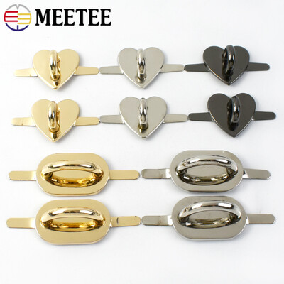 2/4/10Pcs Meetee Meetee Metal Heart D Δαχτυλίδι πόρπη Αψίδα Γέφυρα Σύνδεσμος Γάντζος Τσάντα λουράκι Πλαϊνό κλιπ κούμπωμα Λαβή Διακόσμηση Σφιγκτήρας