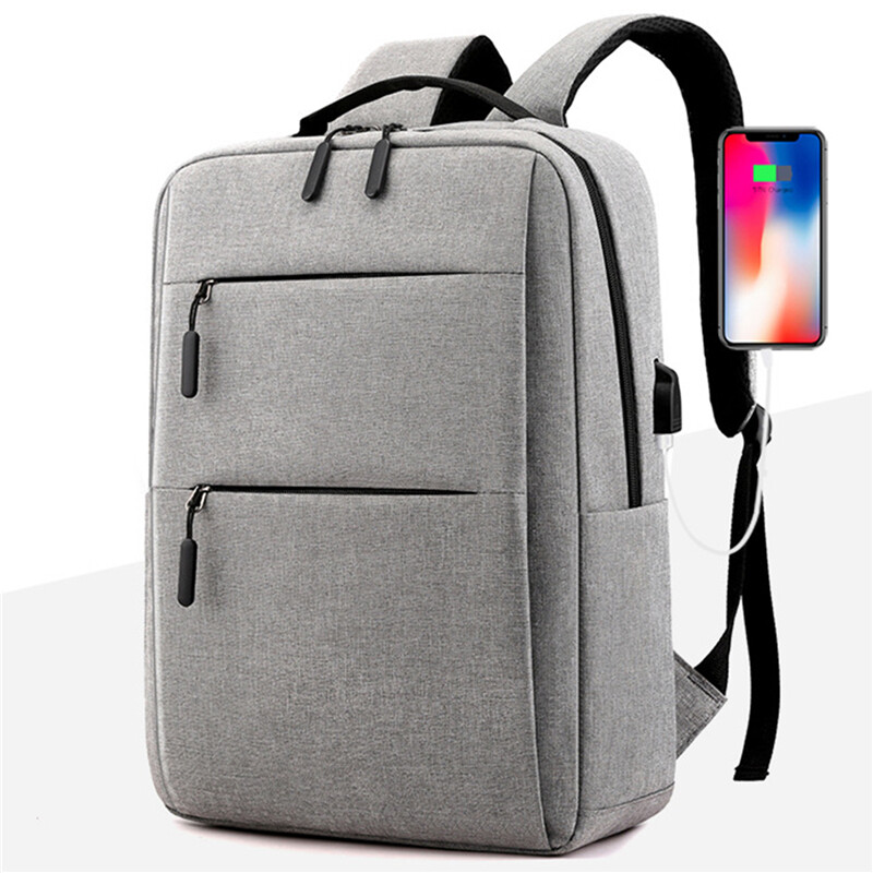 Batoh na notebook pre mužov, kanceláriu, prácu, ženy, batoh na prácu, proti krádeži, unisex, čierny, tenký, ľahký, s externým nabíjaním cez USB