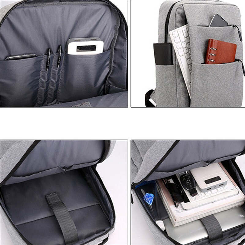 Batoh na notebook pre mužov, kanceláriu, prácu, ženy, batoh na prácu, proti krádeži, unisex, čierny, tenký, ľahký, s externým nabíjaním cez USB