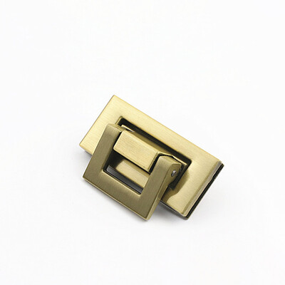 Închidere dreptunghiulară de 4,5 cm, metal, blocare rotativă, blocare prin răsucire, bricolaj, pentru femei, din piele, poșetă, închidere hardware, accesorii pentru geanta de schimb