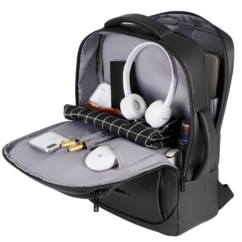 Új 2 színű hátizsák férfiaknak Multifunkcionális üzleti notebook hátizsák USB töltő vízálló film Férfi hátizsák alkalmi táskák