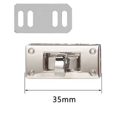 3,5 cm kovová obdĺžniková otočná zámok otočná spona na kožené remeslo pre ženy, kabelku cez rameno, peňaženku, DIY hardvér, peňaženku, príslušenstvo