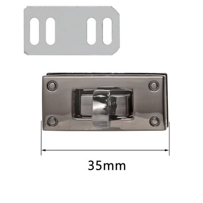 3,5 cm kovová obdĺžniková otočná zámok otočná spona na kožené remeslo pre ženy, kabelku cez rameno, peňaženku, DIY hardvér, peňaženku, príslušenstvo