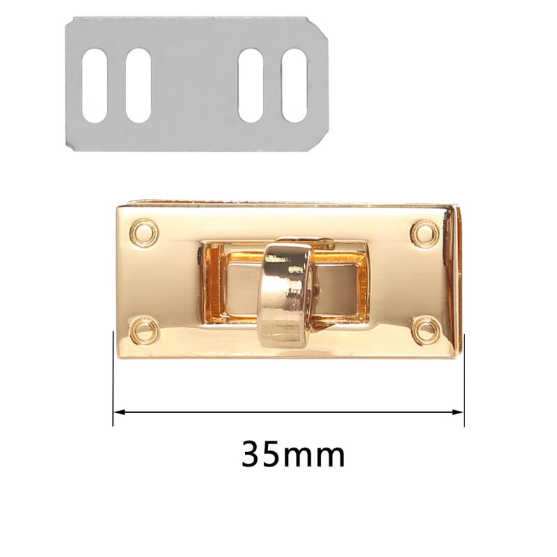 3,5 cm kovová obdĺžniková otočná zámok otočná spona na kožené remeslo pre ženy, kabelku cez rameno, peňaženku, DIY hardvér, peňaženku, príslušenstvo