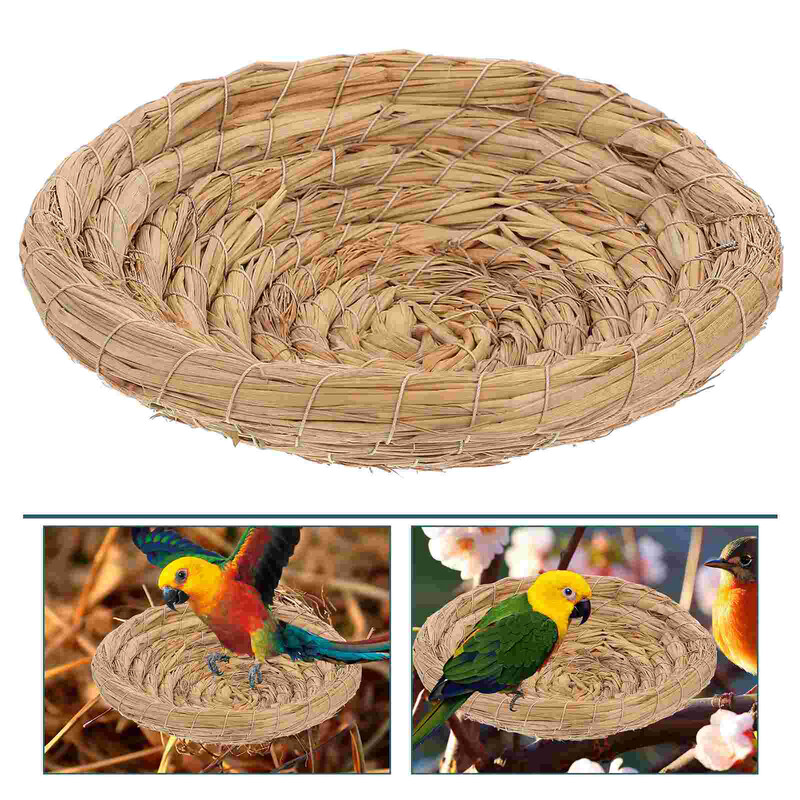 Χειροποίητη φωλιά από άχυρο Ύφανση τεχνητή φωλιά πουλιού για παπαγάλο Macaw African Straw Bird Nest