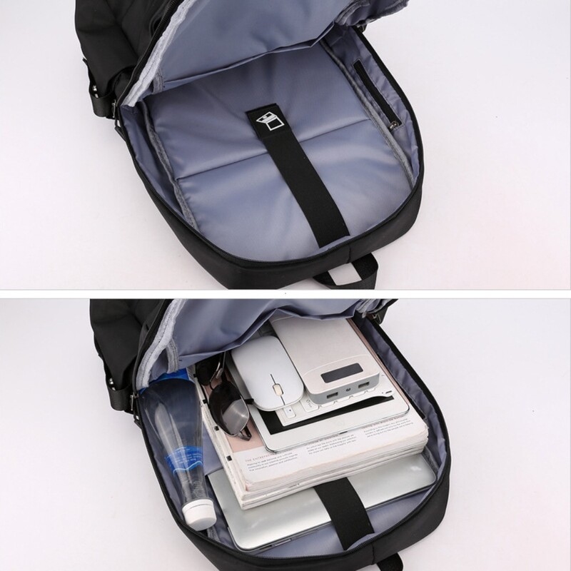 Férfi iskolai hátizsák vízálló nylon hátizsákok USB töltő laptop hátizsákok nagy kapacitású hátizsák könyvekhez szabadtéri utazáshoz