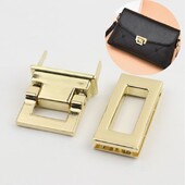 DIY Mortise Square Metal Square Tiny Bag Turn Lock Twist Lock Spona z kože Remeselná dámska taška Kabelka cez rameno Kabelka Hardware