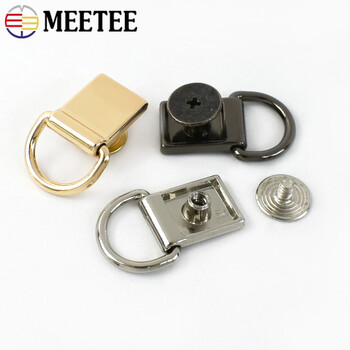 4/10/20Pcs Meetee Metal D Ring Τσάντα Πλαϊνές πόρπες με κλιπ με βίδες με δερμάτινο λουρί Σύνδεσμος με κούμπωμα κρεμάστρα DIY Craft Αξεσουάρ