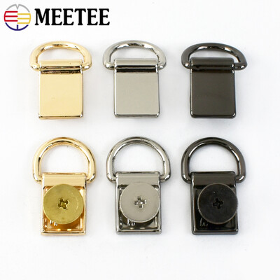 4/10/20Pcs Meetee Metal D Ring Bag Странична щипка Катарама с винтове Съединител за кожена каишка Кука Закопчалка Закачалка Направи си сам Craft Accessories