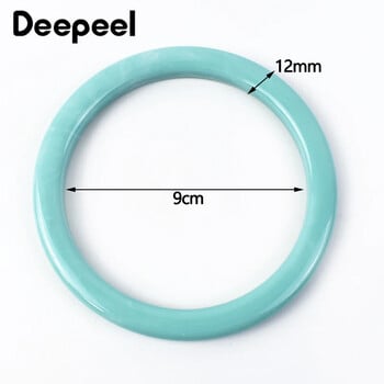 2Pcs Deepeel 9cm цветна дръжка от смола, кръгла акрилна ръчна чанта, тъкана чанта, смяна на дръжки, аксесоари, консумативи за правене на чанти „направи си сам“