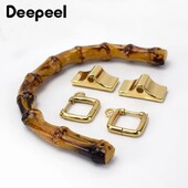 1/2 db divatos natúr műanyag bambusz táska fogantyú fém csatokkal fogantyúk pénztárca keret Csókkapocs barkácstáskák varrás kiegészítők