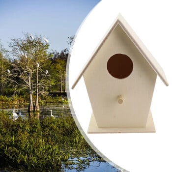 1 τεμ. Creative με βάση το ξύλο Bird House Diy Box Birdhouse Home Κήπος Wild Birds Nest Στολίδια Φωλιάσματος Station Bird Box