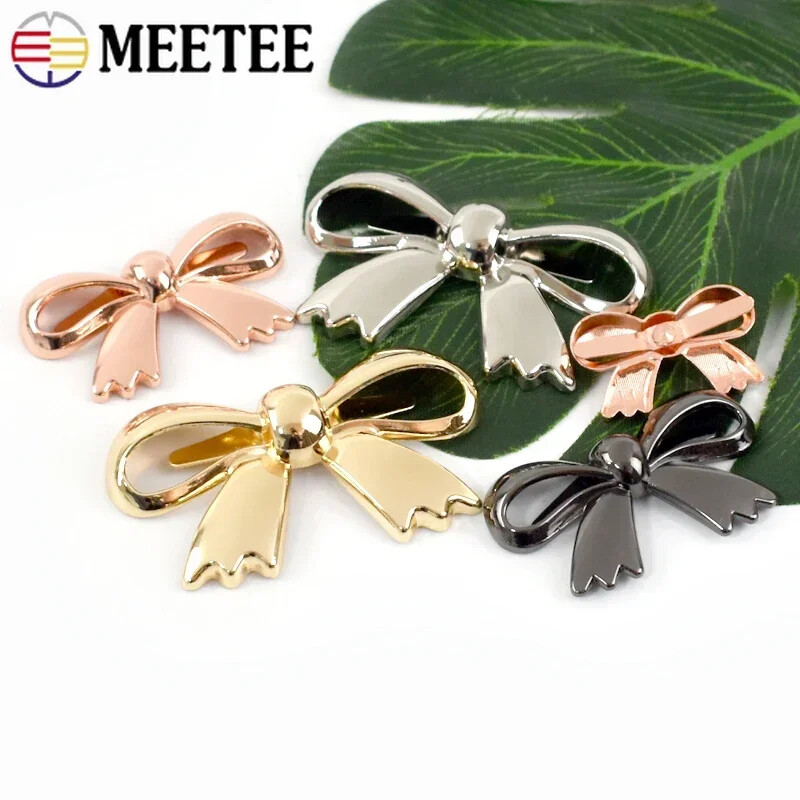 5/10 db aranyos masni fém díszítő csat 30/45/60 mm-es táska cipők kapcsos heveder Szem-összekötő tű csatok íj gomb tartozék