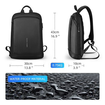 Mark Ryden Slim Laptop Backpack Ανδρικό Σακίδιο πλάτης 15,6 ιντσών Work Man Backpack Business Τσάντα Μαύρο Υπερελαφρύ σακίδιο πλάτης