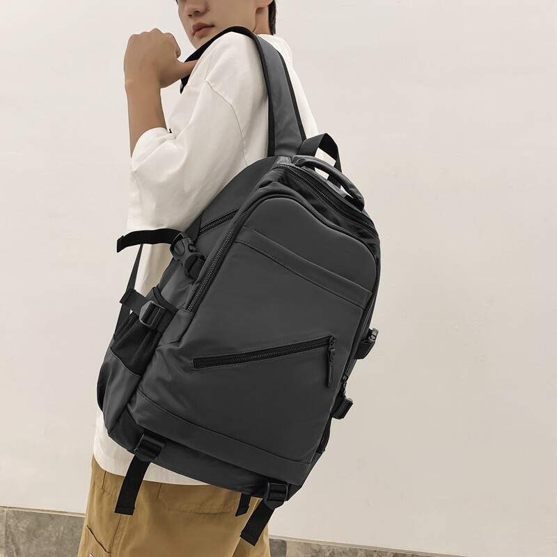 Cestovný batoh pre mužov, batoh na notebook 15,6", nový trendový športový batoh, mládežnícky outdoorový turistický športový batoh, mužský sivý a čierny