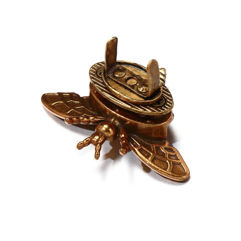 Fém méh alakú forgatható zár Retro divatos táska kapcsos hardver bőr kézműves táska kézitáska pénztárca barkács kiegészítők