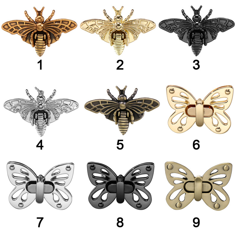 Fém méh alakú forgatható zár Retro divatos táska kapcsos hardver bőr kézműves táska kézitáska pénztárca barkács kiegészítők