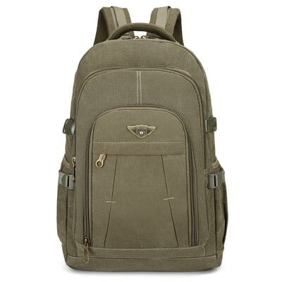 Plátenný cestovný batoh pre mužov, trendový športový turistický batoh, mužský voľný čas, 15,6" batoh na notebook, teenager, študent, školský batoh, čierny
