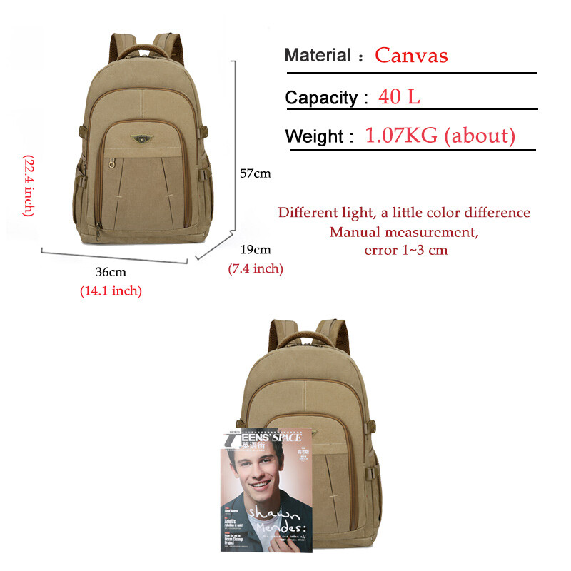 Plátenný cestovný batoh pre mužov, trendový športový turistický batoh, mužský voľný čas, 15,6" batoh na notebook, teenager, študent, školský batoh, čierny