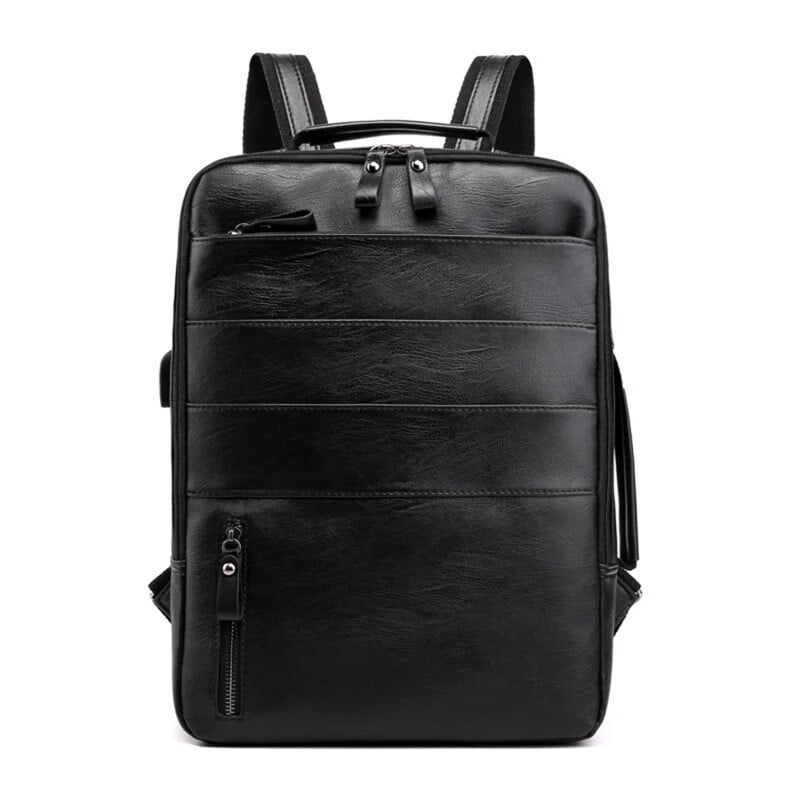 Pánske biznis batohy, vodotesná taška na notebook z PU kože, veľká kapacita, nabíjanie cez USB, pánsky módny batoh, 가방 mochila