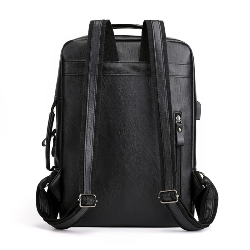 Pánske biznis batohy, vodotesná taška na notebook z PU kože, veľká kapacita, nabíjanie cez USB, pánsky módny batoh, 가방 mochila
