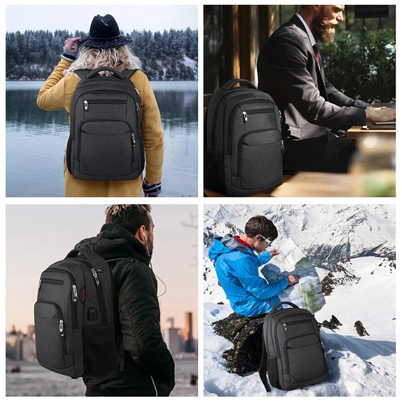 Taška na notebook, pánsky batoh, čierny, ergonomická cestovná taška, vonkajšia, s objektívom na fotoaparát, veľká kapacita, horolezecká nepremokavá kabelka