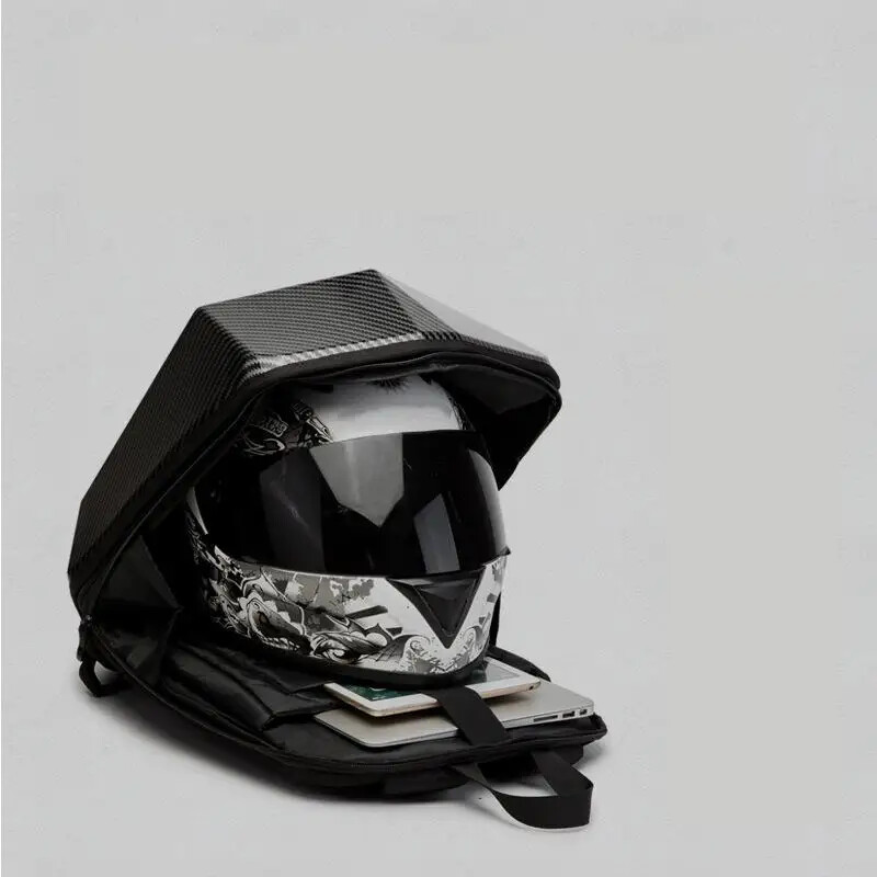 Rucsac dur pentru călăreț de motociclete Rucsac pentru bărbați, supradimensionat, ușor, impermeabil, echipament de călărie, geantă pentru cască din fibră de carbon pentru motociclete
