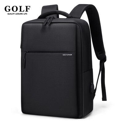 GOLF New Men kuprinė usb mokyklinė 15,6 colio verslo nešiojamojo kompiuterio kuprinė didelės talpos vandeniui atsparūs juodi kelioniniai krepšiai su usb įkrovikliu