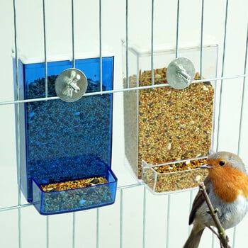 Αυτόματη τροφοδοσία πουλιών Parrot Quail Cage Hanging Feeder Box Αυτόματο αντιχυμένο Mount Budgie Cockatiel Conure Food dispenser