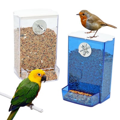 Hrănitoare automată pentru păsări Cușcă de prepeliță pentru papagali Cutie de hrănire agățată Dozator de alimente automate anti-vărsare Budgie Cockatiel Conure