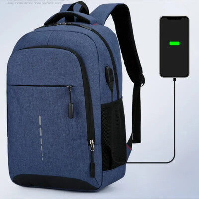 Vīriešu mugursomas Liela ietilpība Vienkāršs modes ceļojums Sieviešu studentu datora soma Mochila Escolar USB uzlāde Mochilas De Hombre