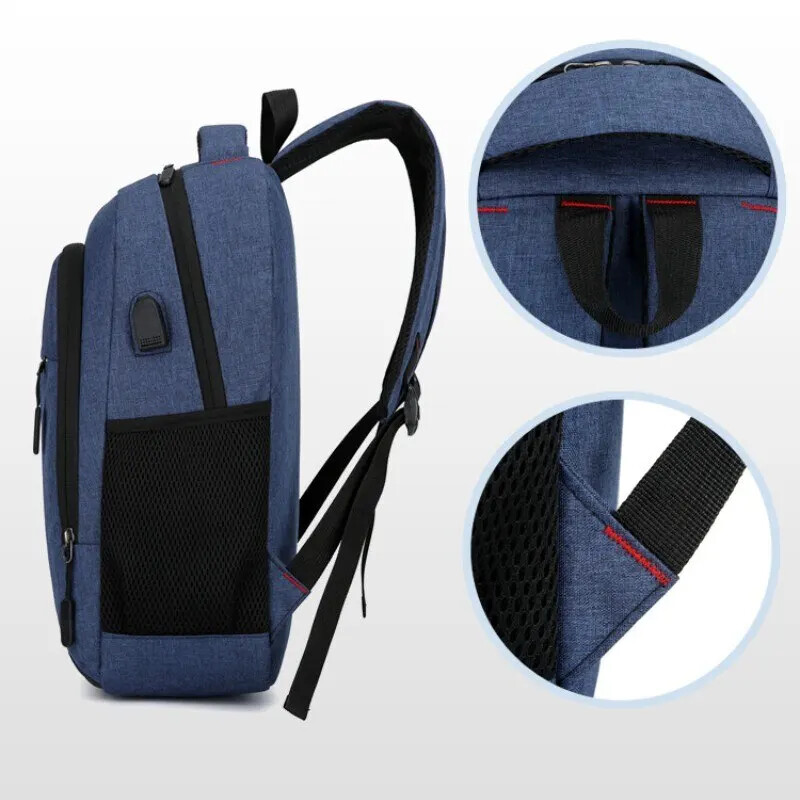 Pánske batohy s veľkou kapacitou, jednoduché módne cestovné, študentské, počítačové, taška, Escolar, nabíjanie cez USB, mužské batohy