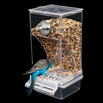 Parrot Automatic Feeders No Mess Bird Feeder Drinker Acrylic Seed Food Container Αξεσουάρ κλουβιού για μικρούς και μεσαίους παπαγάλους