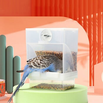 Parrot Automatic Feeders No Mess Bird Feeder Drinker Acrylic Seed Food Container Αξεσουάρ κλουβιού για μικρούς και μεσαίους παπαγάλους