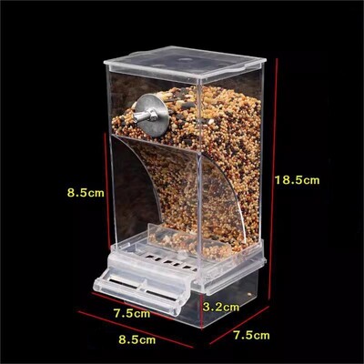 Papagáj automata etetők No Mess Bird Feeder Ivó Akril vetőmag ételtartó ketrec tartozékok kis és közepes papagájok számára